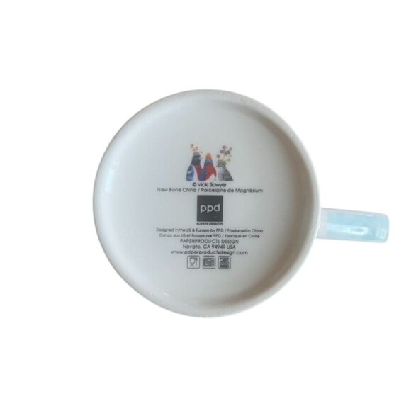 Funny Vintage Vicki Sawyer 12oz China Mug With Quirky Birds & Berry Hats - Picture 4 of 4